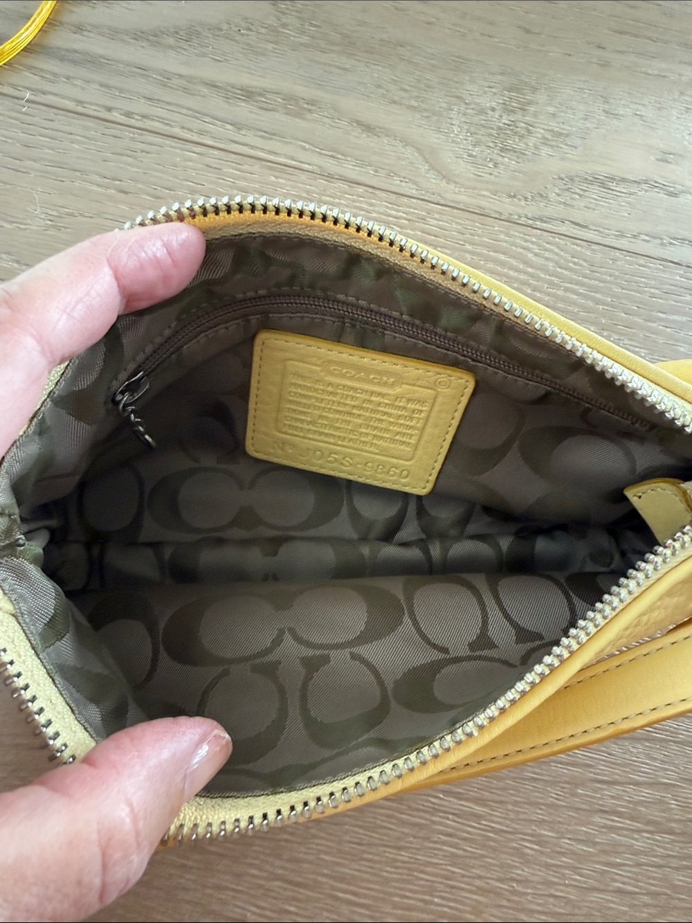 Coach Pebbled Leather in Sunny Yellow with Tassel - Picture 5 of 5